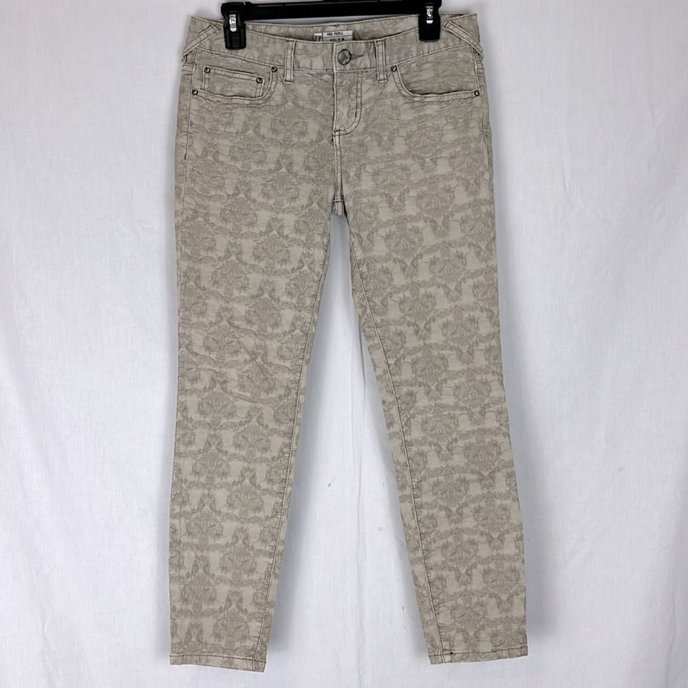 Light Green Floral Free People Skinny Jeans